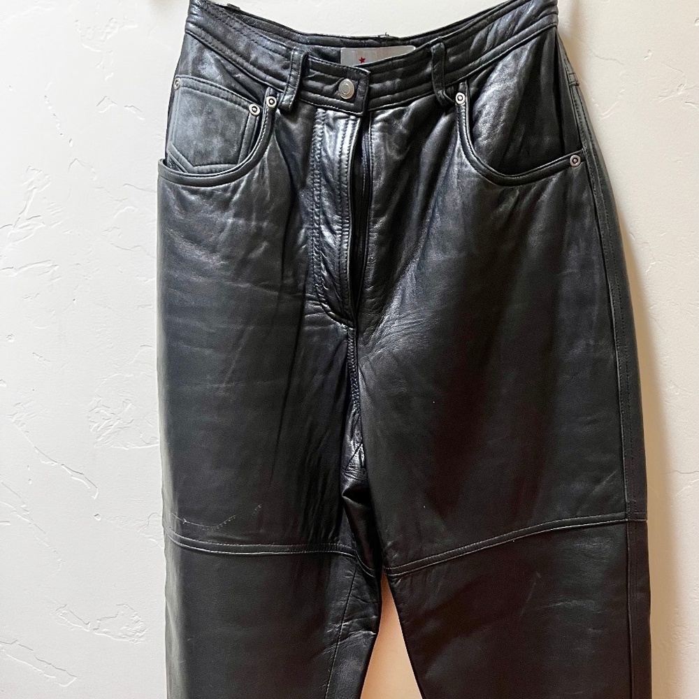 Black Leather pants size 6